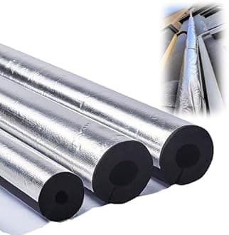 Outdoor Foam pipe insulation tubing, for On air conditioning lines on Heat Pump, Insulated tubes prevent heat loss, ID 22mm (7/8")-165mm (6-1/2") aluminum foil Foam Tubing(48mm(ID) x30mm)