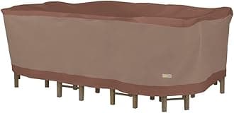 DUCKCOVERS Ultimate Water-Resistant 90 Inch Rectangular/Oval Patio Table with Chairs Cover, Outdoor Table and Chair Cover