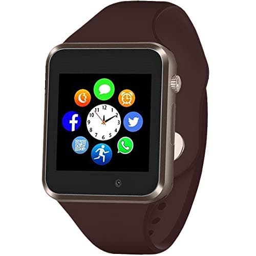 Smart Watch - Sazooy Bluetooth Smart Watch Support Make/Answer Phones Send/Get Messages Compatible Android iOS Phones with Camera Pedometer SIM SD Card Slot for Kids Men Women (Gold)