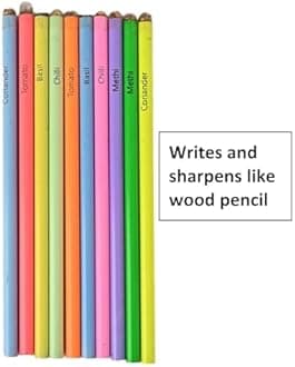 Eco Friendly Plantable Seed Pencils | Best For Distributing In School On Birthday | Return Gift (1 Neon Pencil In Box, 15, Count), Ink Color-Black