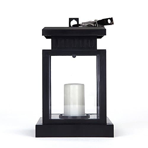 Solar Lights Outdoor,Wireless Waterproof Auto Sensor Hanging LED Umbrella Lantern Security Night Light Warm White for Garden Patio Deck Yard Step Fence Driveway Lawn, Candle Effect