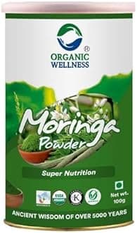 Organic Wellness Natural Moringa Powder (100 Gms) | Sahjan Drumstick Leaf Pow...