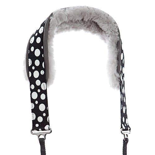 Sheepskin Lined Camera Strap, Naturally Breathable, Soft, Comfortable - Polka Dot
