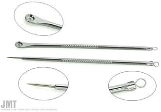 JMT Skin Clearing Tool Blackhead Pimples Acne Blemish Comedone Needle Extractor Remover Tool Set