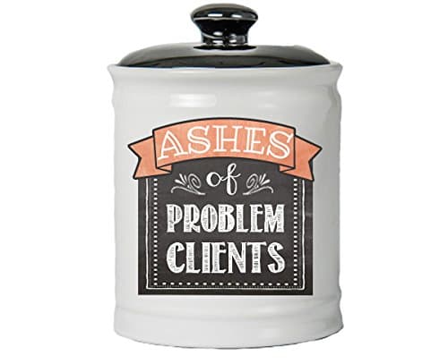 Cottage Creek Ashes of Problem Clients Round Jar Ceramic Jar/Funny Lawyer Gifts Adult Piggy Banks [White]