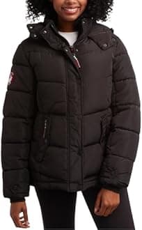 CANADA WEATHER GEAR Women's Winter Coat - Quilted Heavyweight Insulated Ski Jacket - Outerwear Snow Parka (S-XL), Size 3X, BlackNatural