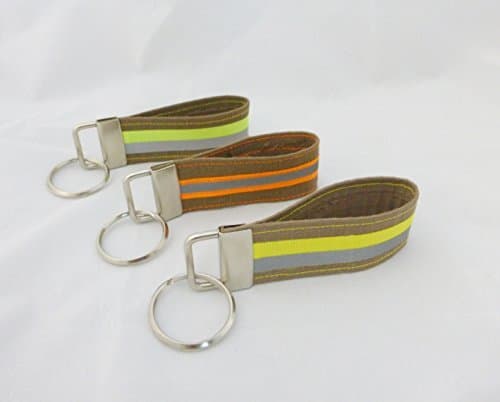 Firefighter Bunker Gear Key Fob Keychain Tan