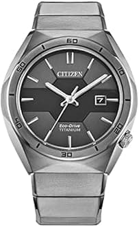 Citizen Men's Eco-Drive Sport Luxury Armor Watch in Super Titanium, Black Dial (Model: AW1660-51H), Black