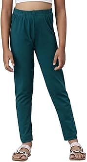 GO COLORS Girl's Slim Fit High Rise Cotton Ankle Length Leggings