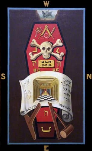 RARE Master Mason 3rd degree Masonic Symbolic Plate art chart trestle tracing board print