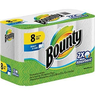 Bounty 2-Ply Select-A-Size Paper Towel Rolls; 70 Sheets/Roll, 8 Rolls/Case