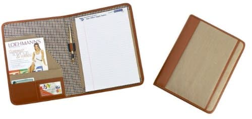 Cotton Canvas Meeting Conference School Writing Folder- Brown