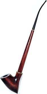 13.2" long wooden Tobacco Smoking Pipe. Churchwarden pipes - (33cm) for 9mm filter. Velvet pouch gift