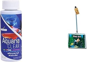 Foodie Puppies Aquatic Remedies Aquaria Clear - 120ml & Foodie Puppies Fish Net Cleaner for Aquarium/Fish Tank - 6inch (Aquarium Fish Net 6inch)