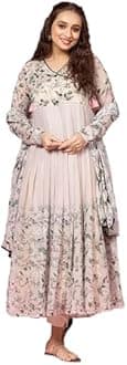 KD Women Floral Print Anarkali Kurta with Pant and Dupatta Set Anarkali Kurti for Women