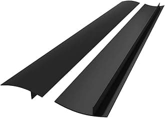 Stove Gap Covers Kitchen Counter Gap Covers (25 Inch, 2 Pack) Heat Resistant Oven Gap Filler Seals Gaps Between Stovetop and Counter, Easy to Clean, Black