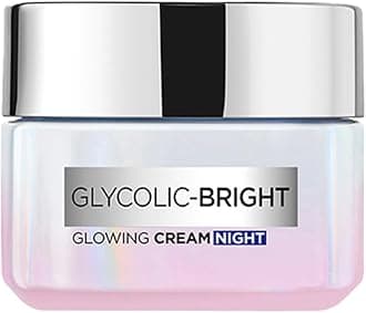 L'Oreal Paris Glycolic Bright Glowing Night Cream, Overnight Brightening Cream, Glycolic Acid in Gel-Like Cream Texture, that Visbily Minimizes Spots & Reveals Glowing skin, 15ml