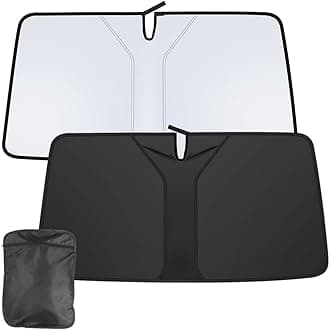 RESCIEN Car Windshield Sunshade 142*70cm Upgraded Thickened material Car Front Window High magnification sun protection To Keep Your Vehicle Cool with Storage bag Blocks UV Ray For Most Cars SUV MPV