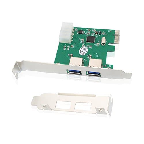 USB PCIe Card, Tanbin 2 Port USB 3.0 to PCI Express Card Expansion Card, PCI-E to USB 3.0 4 Port Hub Controller Adapter - Expand Another Two USB 3.0 Ports for Desktop PC