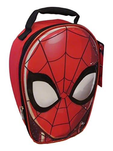 Marvel Spider-man Face Shaped Insulated Lunch Box Black and Red
