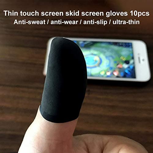 Sinnper Mobile Game Controllers Finger Sleeve 10Pcs Mobile Finger Sleeve TouchScreen Game Controller Sweatproof Gloves for Phone Gaming