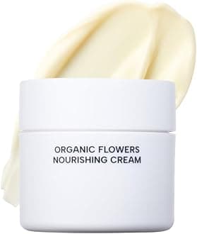 Whamisa Organic Flowers Nourishing Cream - 95.2% Organic, Anhydrous Formula, Fermented Postbiotics for Deep Hydration, Soothing & Nourishing Moisturiser (50ml)