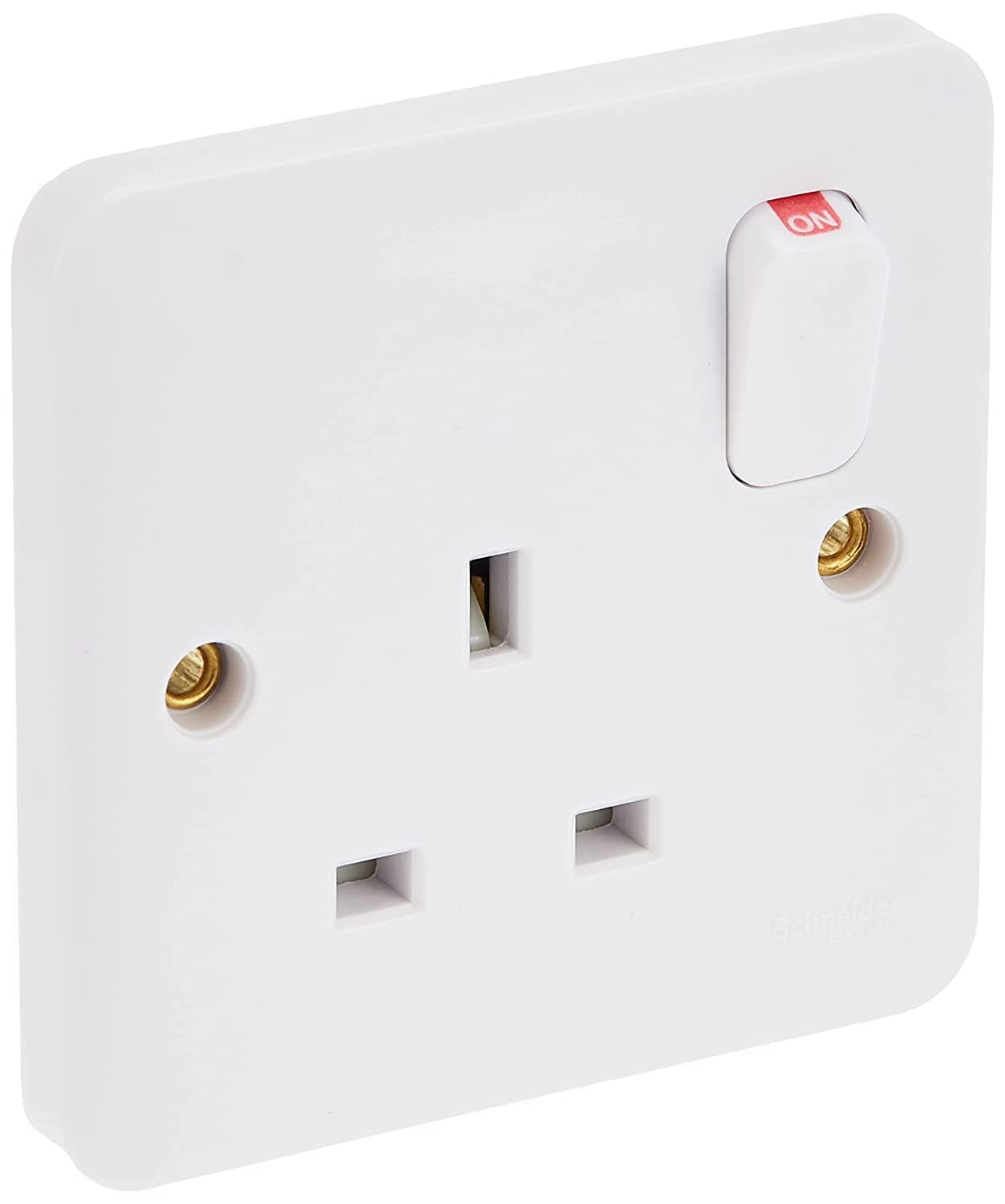 Schneider Electric Lisse Uk Standard Switch Socket White, 1 Gang 13A 86×86 mm, Bs 1363-2 Standard
