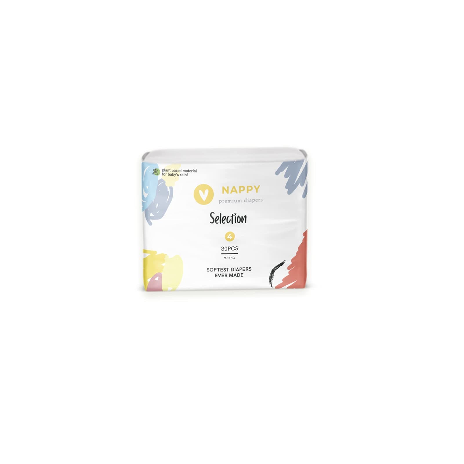 Nappy Selection Premium Diapers size 4 (9-14 KG) 30 diapers Organic-Natural Cotton | enhanced back-sheet | Made in the EU