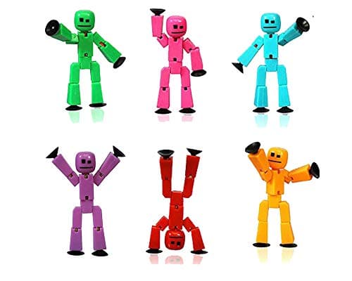 6 Pieces/Set Random Colors Human Stikbots Light Blue, Green, Yellow, Red, Purple, Light Green, Black Stikbot Action Figure