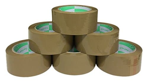 ePack Packing Shipping Storage Box Sealing Packaging Tape, 36 Rolls 2"x110 Yards (330 ft), Clear, Tan x 18 Rolls, Red, Blue