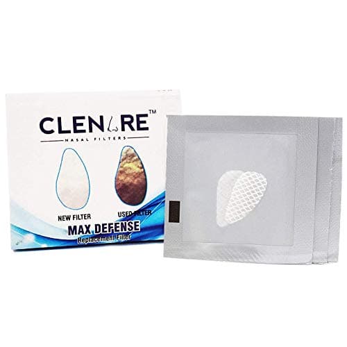 CLENARE Replacement Filters Max Defense (MEDIUM SLOTTED) - Easy Breathability Against Air Pollution and Germs (Pack of 10 Pairs) Compatible with Medium Slotted Nasal Filter Body