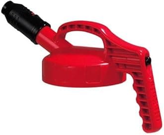 Stumpy Spout Lid, w/1 In Outlet, HDPE, Red