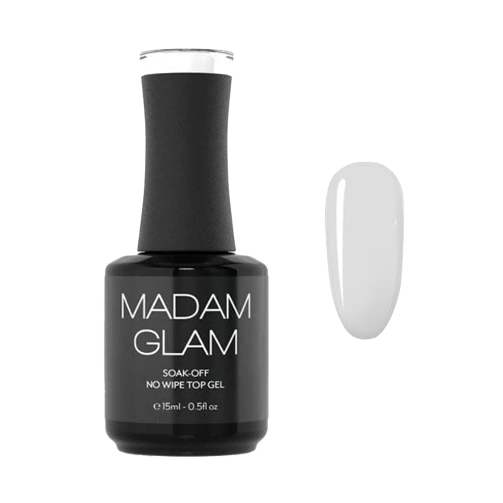 - No Wipe Top Coat 15 ml | 0.5 fl oz - Infinite Shine, No Sticky Residue - UV/LED lamp - Vegan, Cruelty-Free and Hema-Free