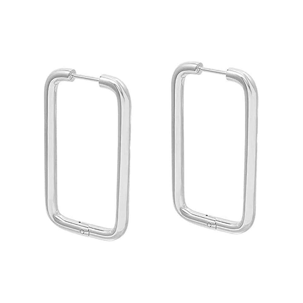 Sponsored Ad – 18K Gold Plated Big Rectangle Dangle Hoop Earrings for Women Girls Stainless Steel Hypoallergenic for Sensitive Ears Large Geometric Huggie Hoops Drop Fashion Minimalist Jewelry 40mm