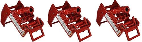 Qualcraft 2601 Portable Wall Jack, for Use with 1-1/2 X 3-1/2 in Fir Poles Or 1 in Od Steel Pipe, Malleable Iron Red (3-(Pack))