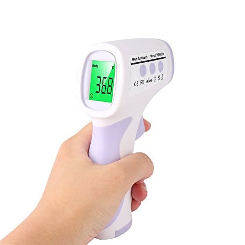 Infrared Thermometer,No Touch Digital Thermometer/IR Temperature Gun Three-Color Backlights (Color Alarm) Alarm Function for Body and Surface of Objects Measurement (Batteries Included)