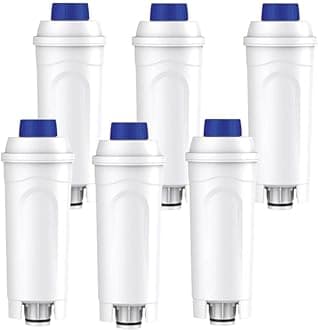 6 Pack Coffee Machine Water Filters for DeLonghi Magnifica, ECAM, Eletta, Dinamica, ETAM, EC, BC Series, DLSC002, SER3017 & 5513292811, Compatible with Coffee and Espresso Machines