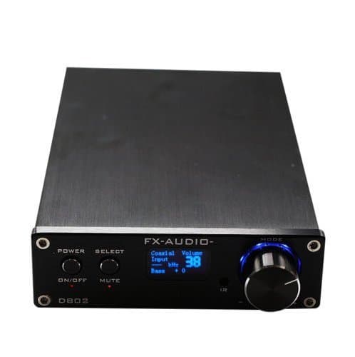 FX Audio D802 2x80W 192KHz Digital Remote Power Amplifier with USB Cable (Black)