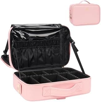 Relavel Rolling Makeup Case, Professional Makeup Artist Train Case