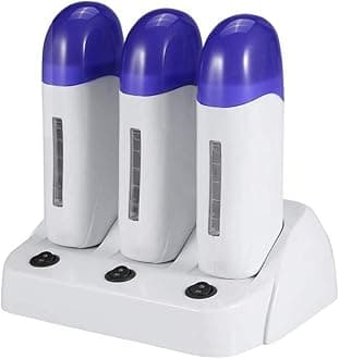 Nynelly Portable Triple Depilatory Roll on Wax Warmer with Heater Base for Women Men Hair leg,Armpit,Bikini