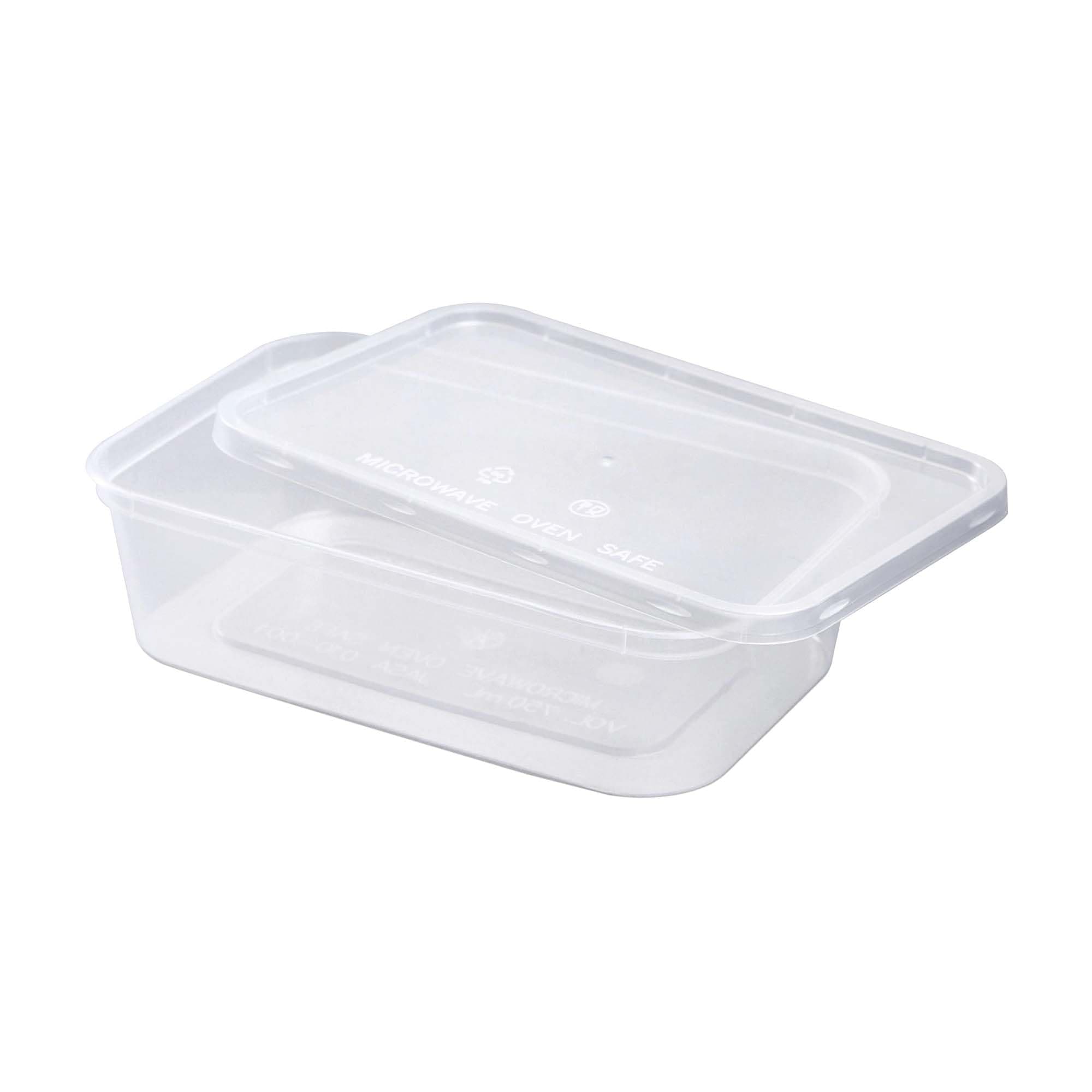 We Can Source It Ltd 100 x 750ml Plastic Microwave & Freezer Safe Food Containers with Lids - BPA-Free, Reusable, Takeaway Meal Prep Containers - Catering Grade Food Storage Boxes for Home & Business