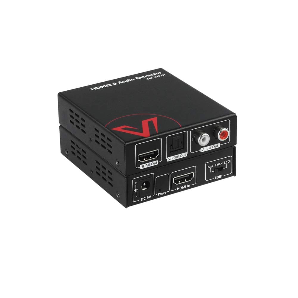AV Access 4K@60Hz HDMI 2.0 Audio Extractor Converter, HDMI to Toslink SPDIF + RCA(L/R) Stereo Analog Out, Audio EDID Management, HDR10 and 3D, HDCP 2.2, 18Gbps Bandwidth, ESD/Surge Protection