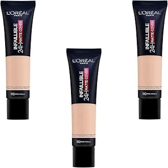 3 x New L'Oreal Infallible 24H Matte Cover Foundation 30ml - 110 Vanilla Rose