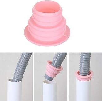 KPNG Drain Pipe Seal Hose Silicone Plug, Silicone Sealing Plug Kitchen Pipe Deodorant Sewer Seal Ring Washing Machine Drain Multipurpose Pipe Connector For Floor Drain Basin Bathroom Kitchen Sink Laundry Room (2 Piece, Color:Pink)