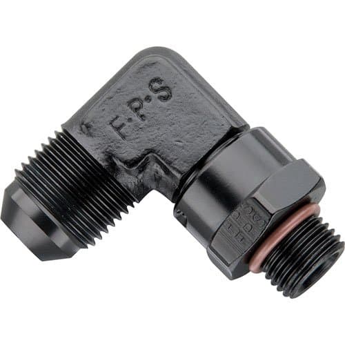 Fragola Performance Systems499207-BL #8 X 9/16-18 (6) 90 Degree Swivel Black