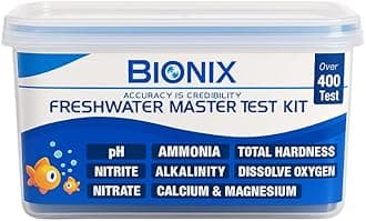 BIONIX Fresh Water Testing kit for pH,Total Hardness,Ammonia,Alkalinity,Dissolve Oxygen,Calcium,Magnesium,Nitrite & Nitrate (400 Test) | Master Test Kit for Aquarium and Fish Farming.