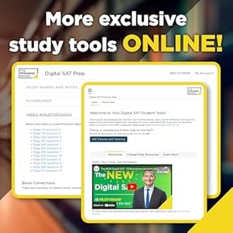 Princeton Review Digital SAT Premium Prep, 2025: 5 Full-Length Practice Tests (2 in Book + 3 Adaptive Tests Online) + Online Flashcards + Review & Tools (College Test Preparation)