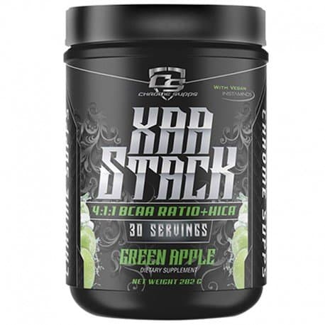 XAA Stack, 4:1:1 BCAA Ratio + HICA, Pre Workout Energy and Muscle Recovery (Green Apple, 30 Servings)