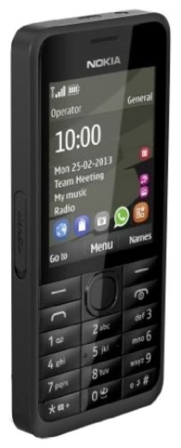 Asha 301 Single-SIM (256MB ROM + 64MB RAM, Black)