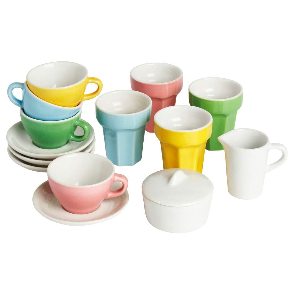 Ikea DUKTIG 10-piece coffee/tea set, multicolor, 13"